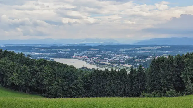 Panorma auf Ybbs von Am Reithern in Hofamt Priel.