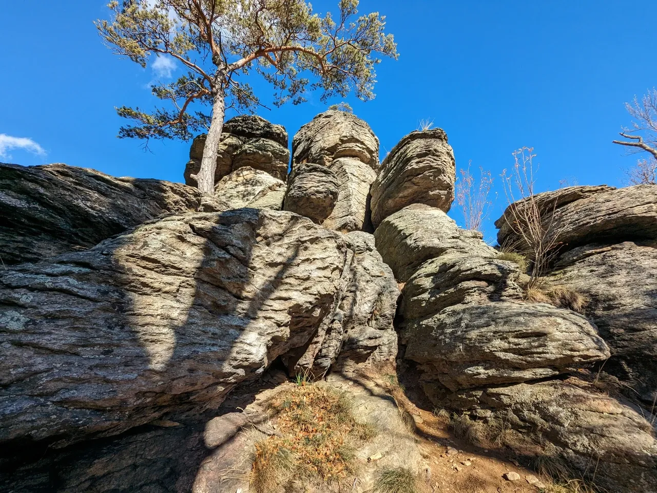 Mighty rock formation on the Hoher Stein.