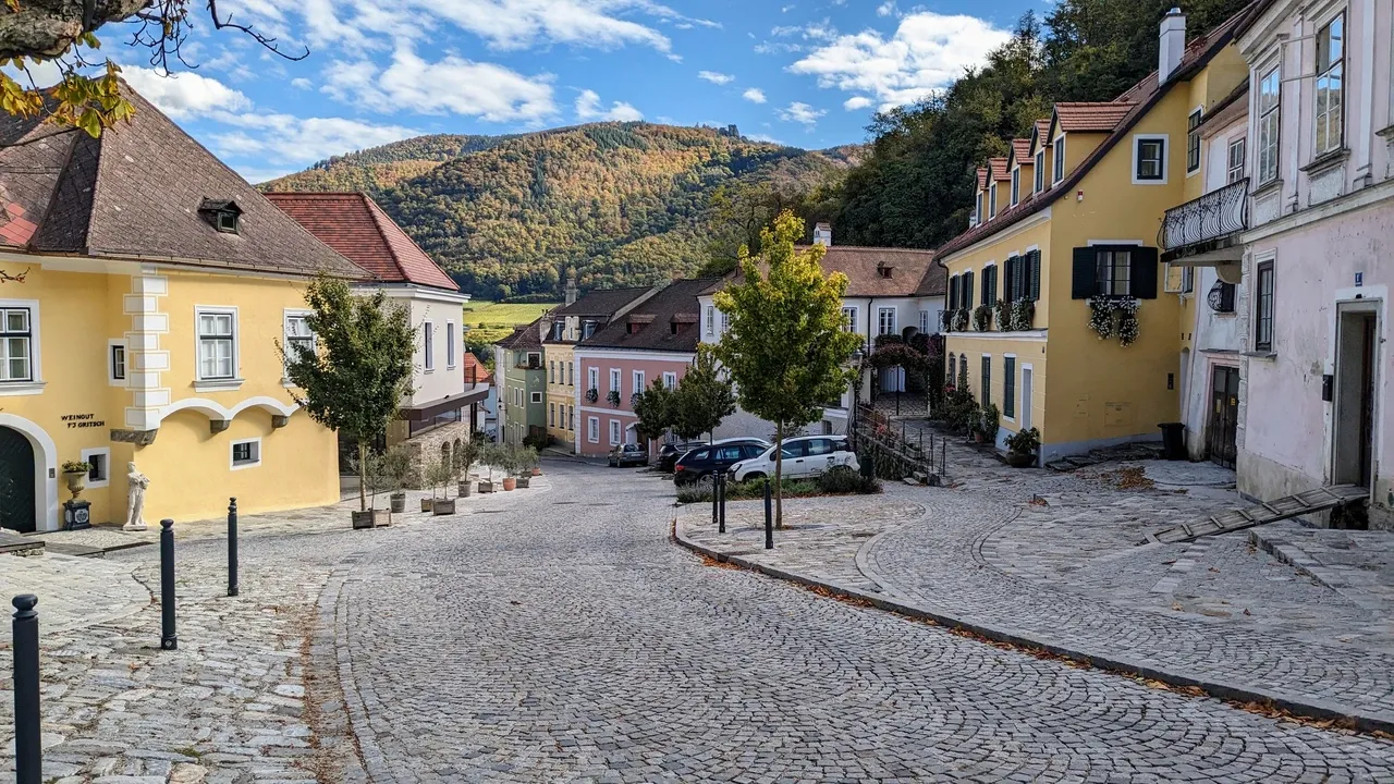 At the picturesque market square in Spitz an der Donau.